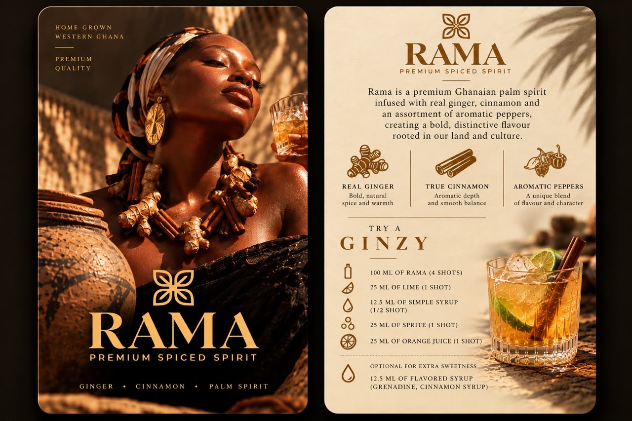Rama campaign portrait in golden light, with ginger and cinnamon styling